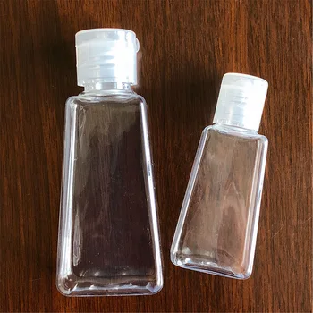 

30ml 60ml Trapezoidal Hand Sanitizer Bottle Travel Clear Plastic Empty Bottle with Flip Top Cap WB2002