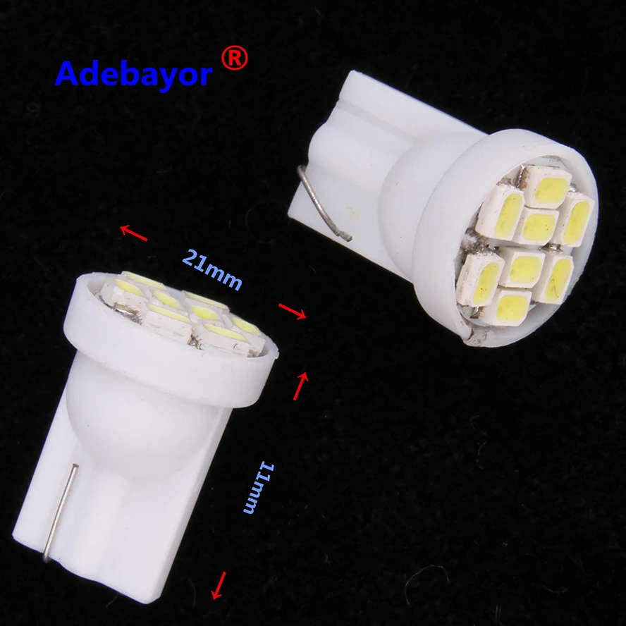1000 PCS T10 194 168 W5W DC 12V 1206 8 SMD LED Light Bulb License Plate Lights Indicator Reading Lamps Car Styling White blue