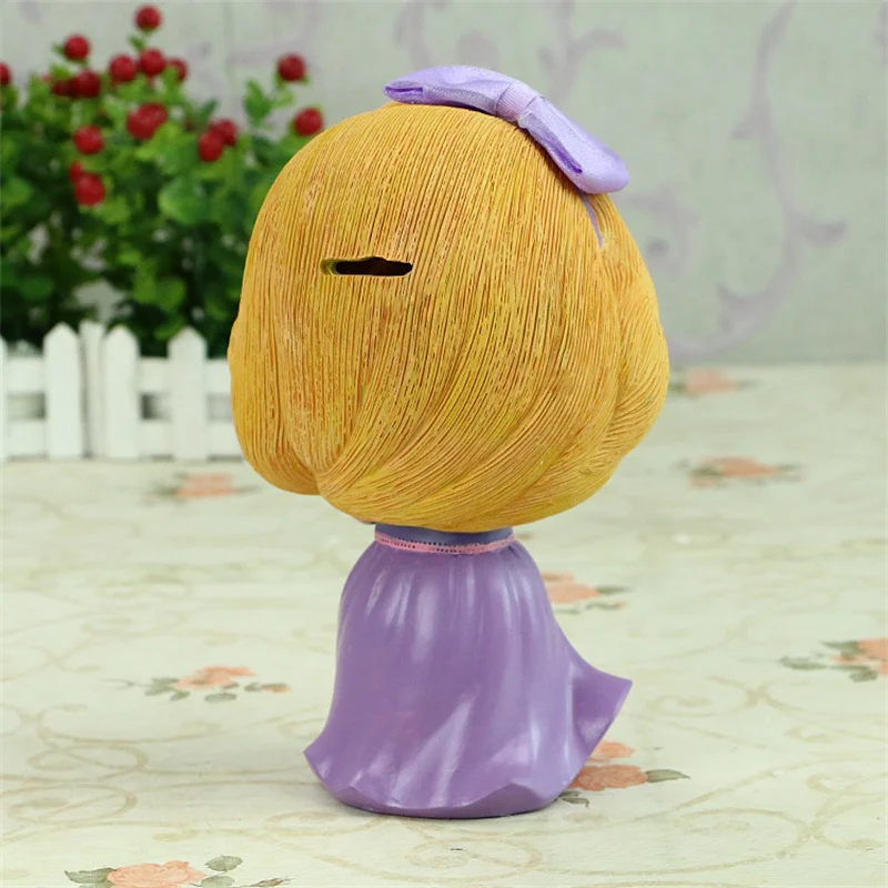 Piggy Bank Cartoon Princess Vinyl Money Safe Box for Kids Girls Toys Gifts Miniature Figurines Room Decor Cute 3
