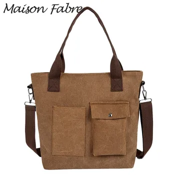 

Maison Fabre Travel Bag Men Women Canvas Shoulder Bags Strap Pockets Girls Shopping Bag Fashion Ladies Large Capacity Handbags
