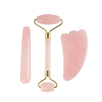 

Face Roller Jade Rose Quartz Massage Stone Thin Face Massage Beauty Apparatus (Rose Quartz Massage Stick Roller Massage Horn