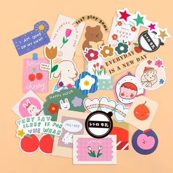 

Ins Korean cartoon cute gummy bear rabbit sticker DIY scrapbook creative trash magazine cute girl stationery decoration sticker