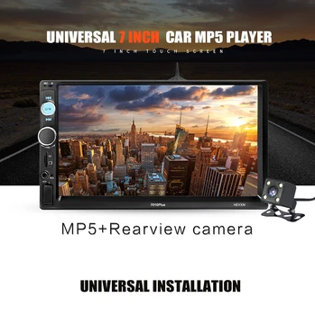 

7inch 2 din car mp5 player with touch screen bluetooth TF USB remote control FM reversing automatically swith colorful lights