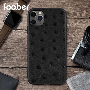 

Genuine Leather Case for iPhone 11 Pro Max Xs Max Xr Luxury Cowhide Ostrich Pattern Cases for 7 8 Plus Xr X Cover