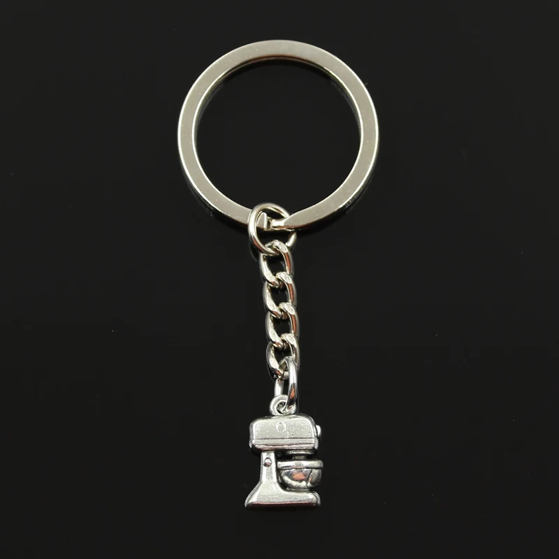 

Fashion 30mm Key Ring Metal Key Chain Keychain Jewelry Antique Bronze Silver Color Plated Electric Mixer 16x10mm Pendant