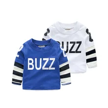 Новая весенняя стильная футболка с длинными рукавами из чистого хлопка в Корейском стиле с английским макетом детская одежда высшего качества