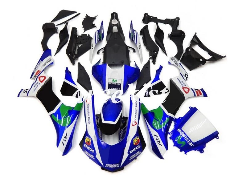 blue green Литья под давлением ABS Обтекатели комплект подходит для YAMAHA YZF-R1 YZF R1 15 16 YZF1000 на заказ Красный Черный 99 - Цвет: blue green