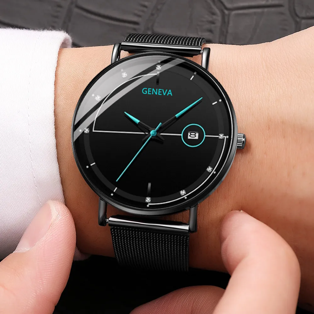 Часы наручные мужские из нержавеющей стали деловые ультратонкие брендовые