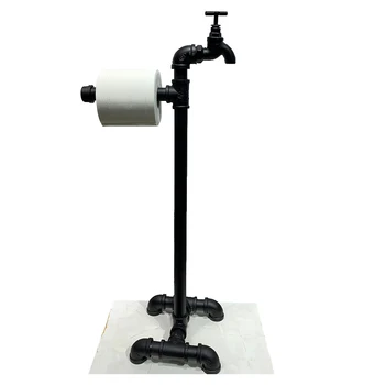 

Decor Paper Holder Roll Tissue Metal Pipe Storage Industrial Style Accessories Bathroom Home With Spout Freestanding Toilet