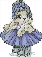 Flower Fairy rabbit cross stitch package cartoon animal 14CT cloth cotton thread embroidery DIY handmade needlework - Цвет: Цвет: желтый