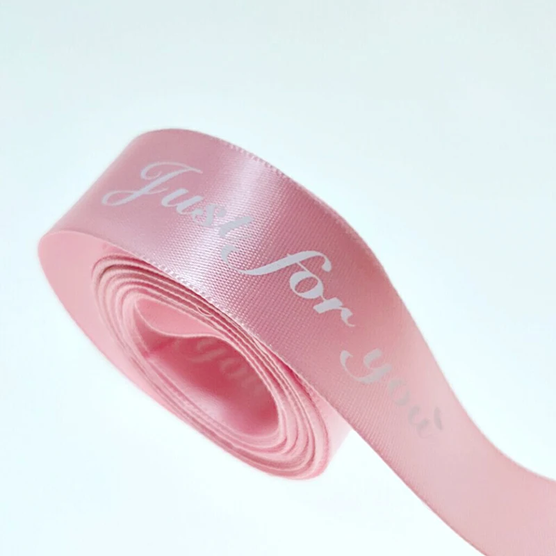 pink 5 meters HL 25 мм 5 м/8 м только для вас печатная лента для свадьбы рождественской вечеринки украшения DIY банты ленты для поделок открытки подарочная упаковка - Цвет: pink 5 meters