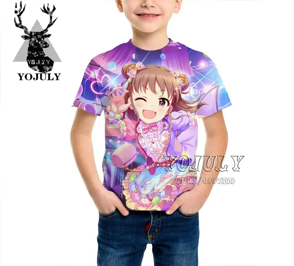 YOJULY/детская одежда Idol Master, Детская футболка с 3d принтом Золушки для девочек и мальчиков Лидер продаж, модные футболки A467 - Цвет: 2