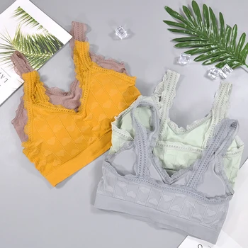 

Fashion Bralette Bras For Women Floral Lace Strap Sexy Lingerie Wrapped Chest Shirt Top New Underwear Women's Padded Bras