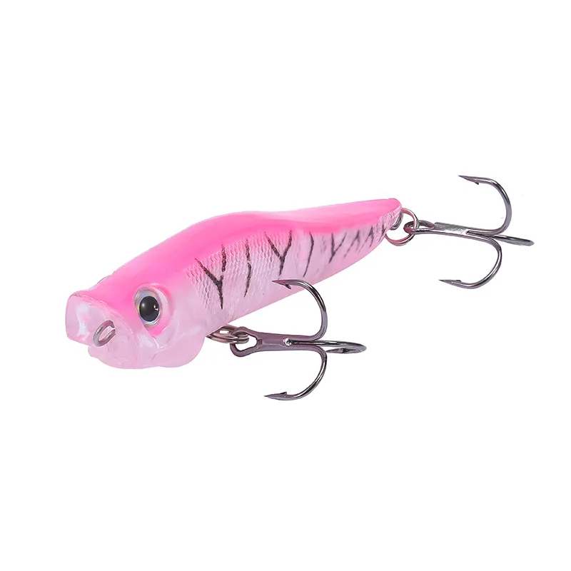 

7cm/6.2g 3D Simulation Eyes Artificial Topwater Popper Plastic Hard Bait 6# Fishing Lure With Sharp Hook Wobblers Bionic Bait