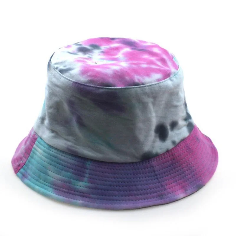 Tie Dye Двусторонняя модная Рыбацкая шляпа хлопок для пеших прогулок Рыбалка Кепка художника