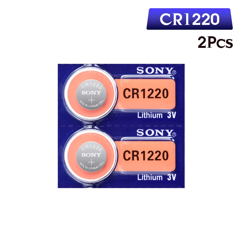 2 шт./лот,, для SONY CR1220, кнопочные батареи CR 1220, 3 в, литиевая батарея для монет, BR1220, DL1220, ECR1220, LM1220