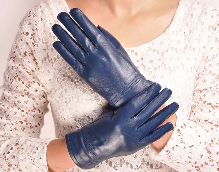 Элегантные женские Натуральная овечья кожа перчатки зимние теплые настоящие кожаные перчатки надежный драйвер уличные многофункциональные кожаные рукавицы