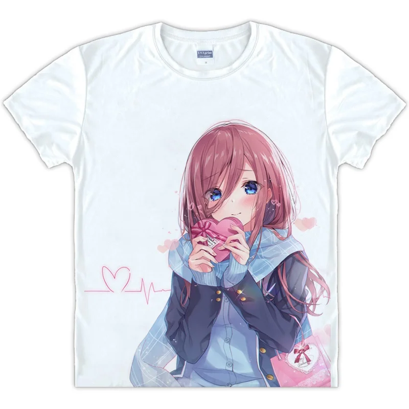 Style 1 Новинка, футболка с короткими рукавами, унисекс, белая футболка, Go-Toubun no Hanayome - Цвет: Style 1