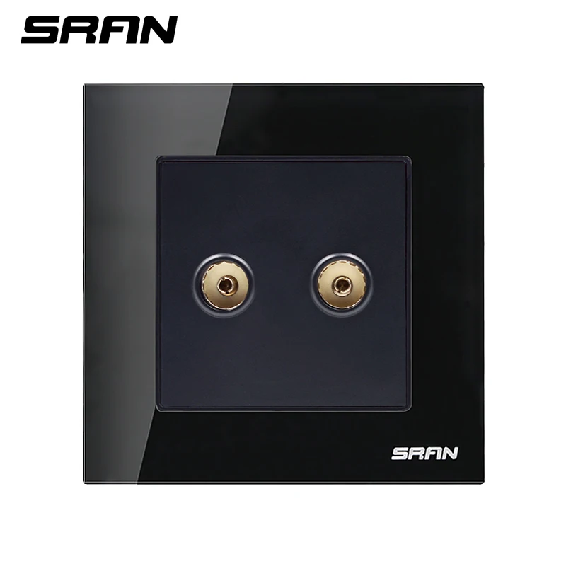 

SRAN Wholesale/Retail, Crystal Glass Panel, 2 Gangs TV Socket / Outlet VL-C792V-11/12/13/15, Without Plug adapter