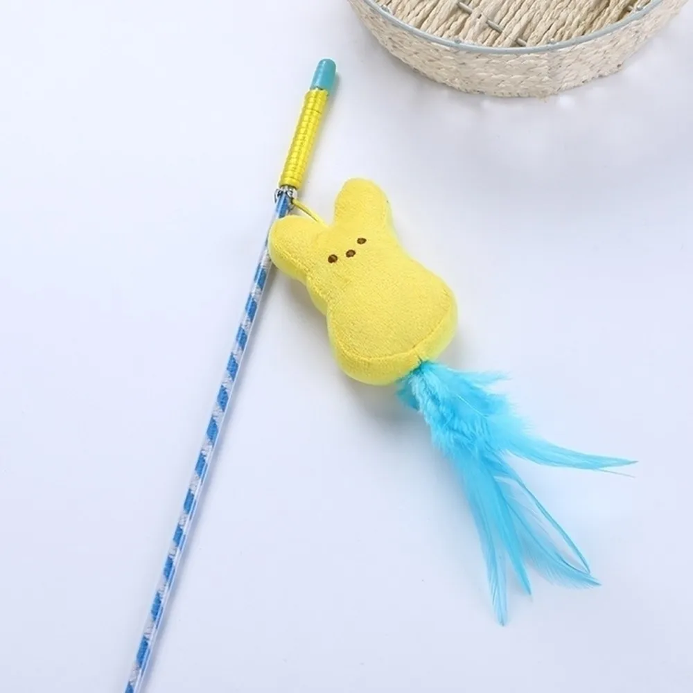 Забавные игрушки для кошек, игрушки-палочки для животных, обучающая палочка, палочка для котенка, Интерактивная игрушка для кошки, плюшевая игрушечная кошка, принадлежности - Цвет: YELLOW