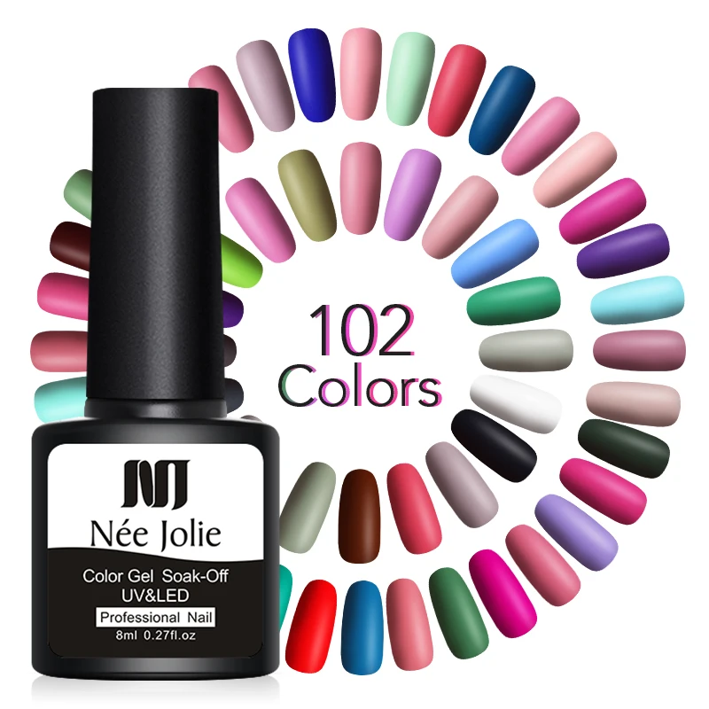 Одноцветный Гель-лак для ногтей NEE JOLIE, 8 мл, 20 розовых чистых цветов, светодиодный гель-лампа, впитывающий УФ-гель, Одноцветный гель для дизайна ногтей