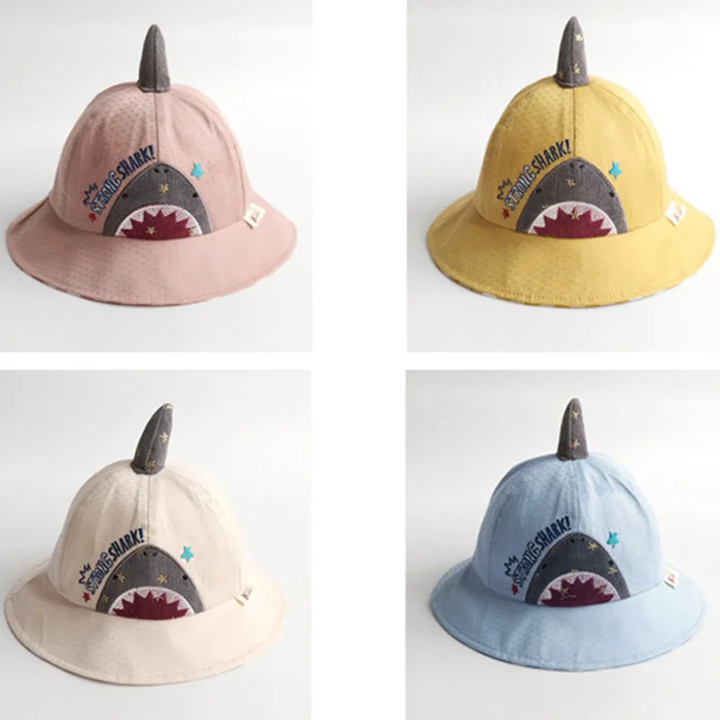 New Shark Baby Boy Hat Cotton Spring Summer Baby Cap for Girls Bucket Hats Kids Accessories Toddler Hat