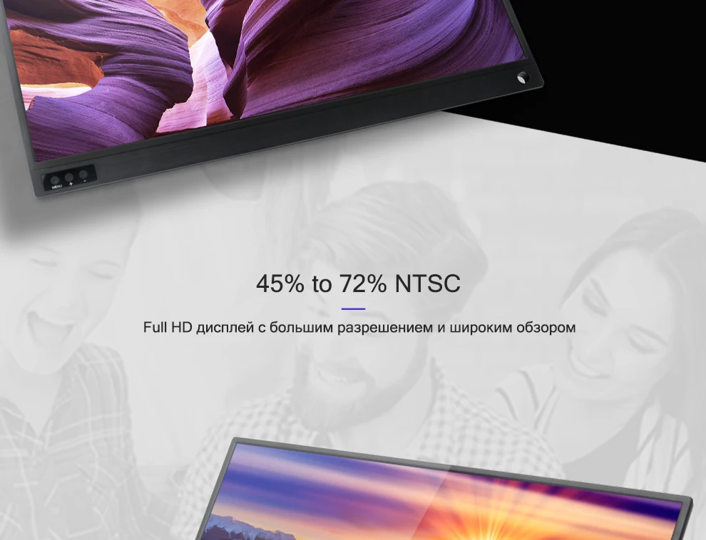 ZEUSLAP Тонкий портативный ЖК-монитор с высоким разрешением. 15,6 дюймов Type C HDMI. Для ноутбука, телефона, Xbox, PS4, камеры. Портативный ЖК игровой монитор