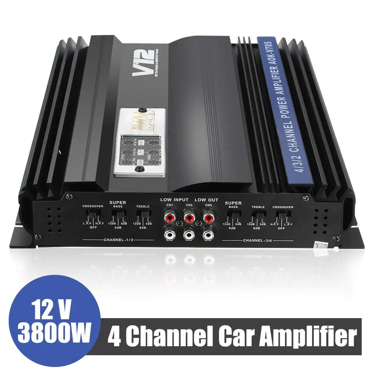 

3800W 4 Channel Powerful Car Audio Power Stereo Amplifier Speaker Vehicle Amplifier Power Stereo Auto Audio Power Amplifier