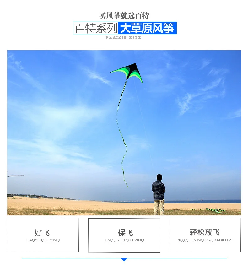 Kite Triangular Umbrella Cloth Carbon Shaft Prairie Kite Large Weifang Long Tail Adult New Style Easy to Fly Glorious