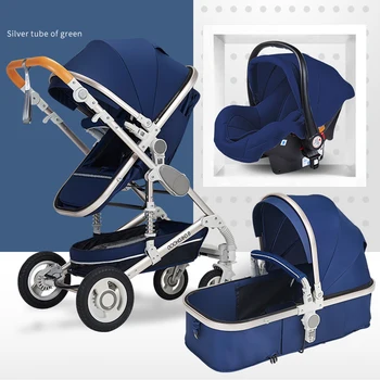 

Multifunctional 3 in 1 Baby Stroller High Landscape Folding Carriage Four Seasons Shock Absorption Newborn Stroller