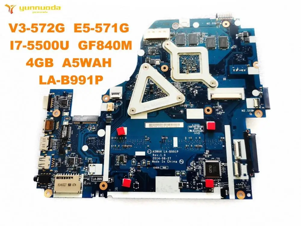 Для ACER V3-572G E5-571G Материнская плата ноутбука E5-571 I7-5500U GF840M 4 Гб A5WAH LA-B991P испытанное хорошее