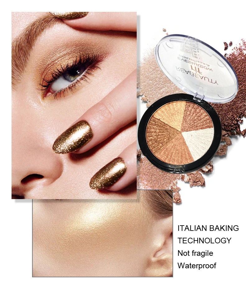 Kissbeauty Алмазная блестящая пудра, жемчужный светильник, тени для век, ремонт, натуральный стерео порошок, торт, многоцветные варианты