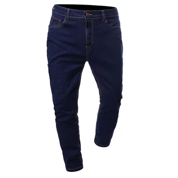 

2020 Men'S Stretchy Skinny Biker Jeans Navy Blue Slim Fit Denim Pants Mens Jeans Elastic Waist Harem Pants Men Jogger Clothes