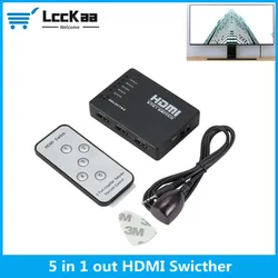Lckaa – commutateur HDMI 1080p 5 ports, séparateur Hub 5 en 1 avec télécommande IR pour HDTV, boîtier DVD 