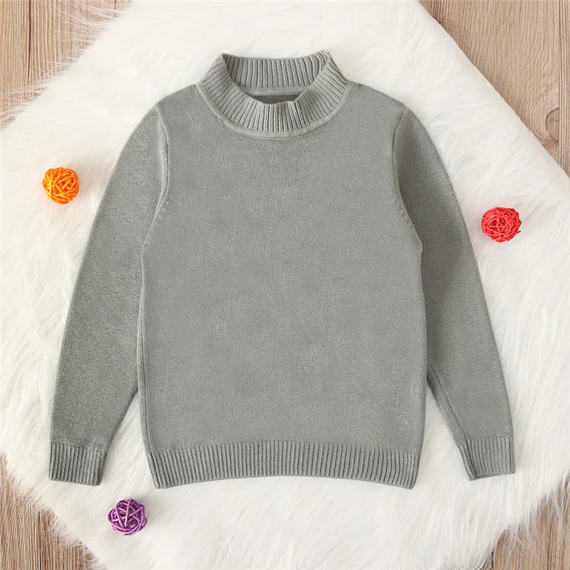 Baby Girls Winter Round Neck Sweater Colthes Autumn Boys Children Clothing Pullover Knitted Solid Kids Sweaters Tops