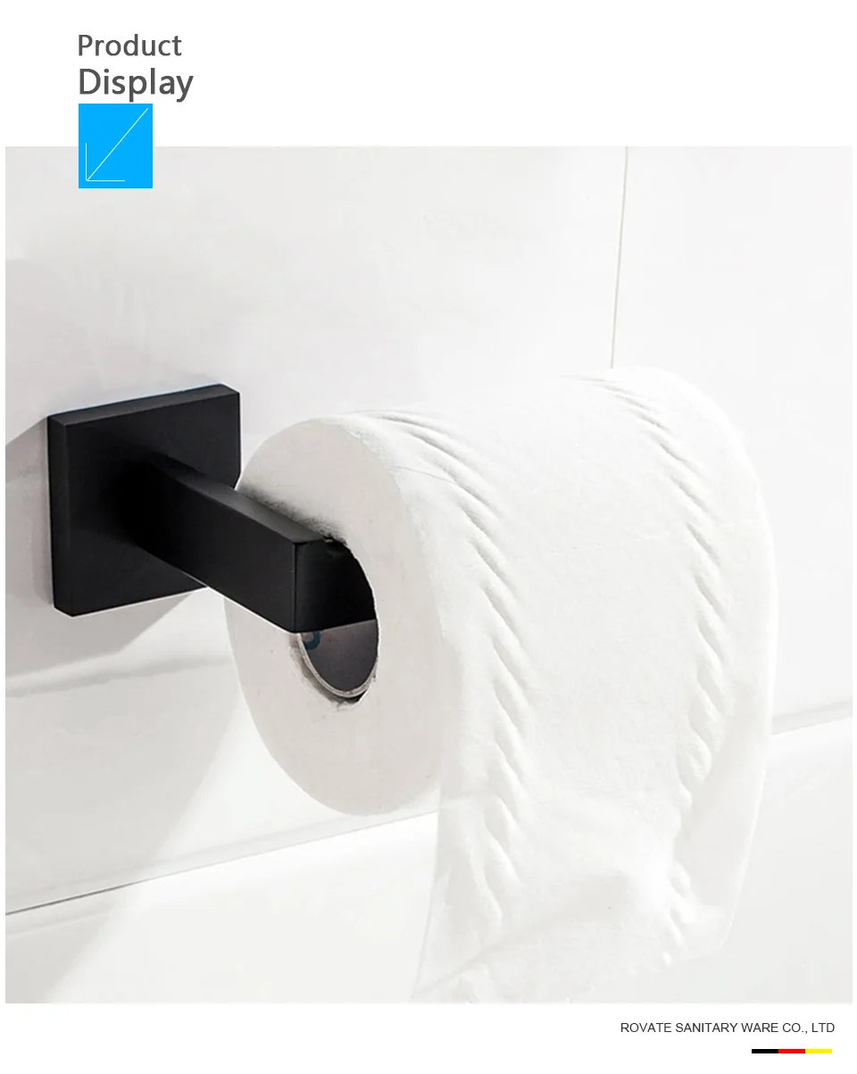 ROVATE держатель для туалетной бумаги из нержавеющей стали черный, держатель рулона бумажной ткани настенный для ванной и кухни