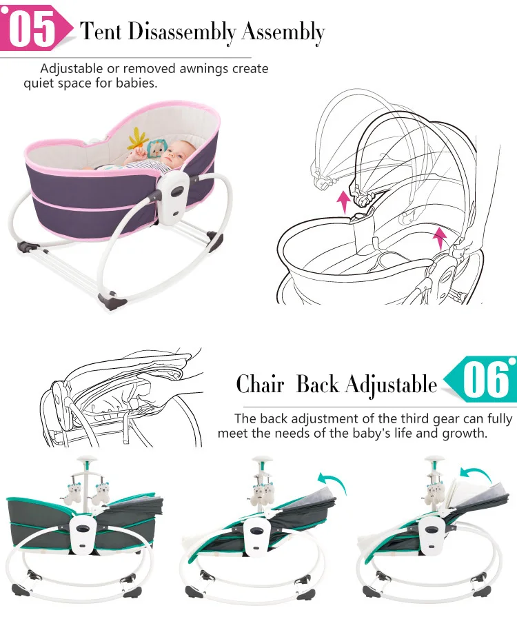 Новое Детское кресло-качалка 5 в 1, детская кроватка-переноска с москитной сеткой, детская кровать с младенцем, детская спальная корзина