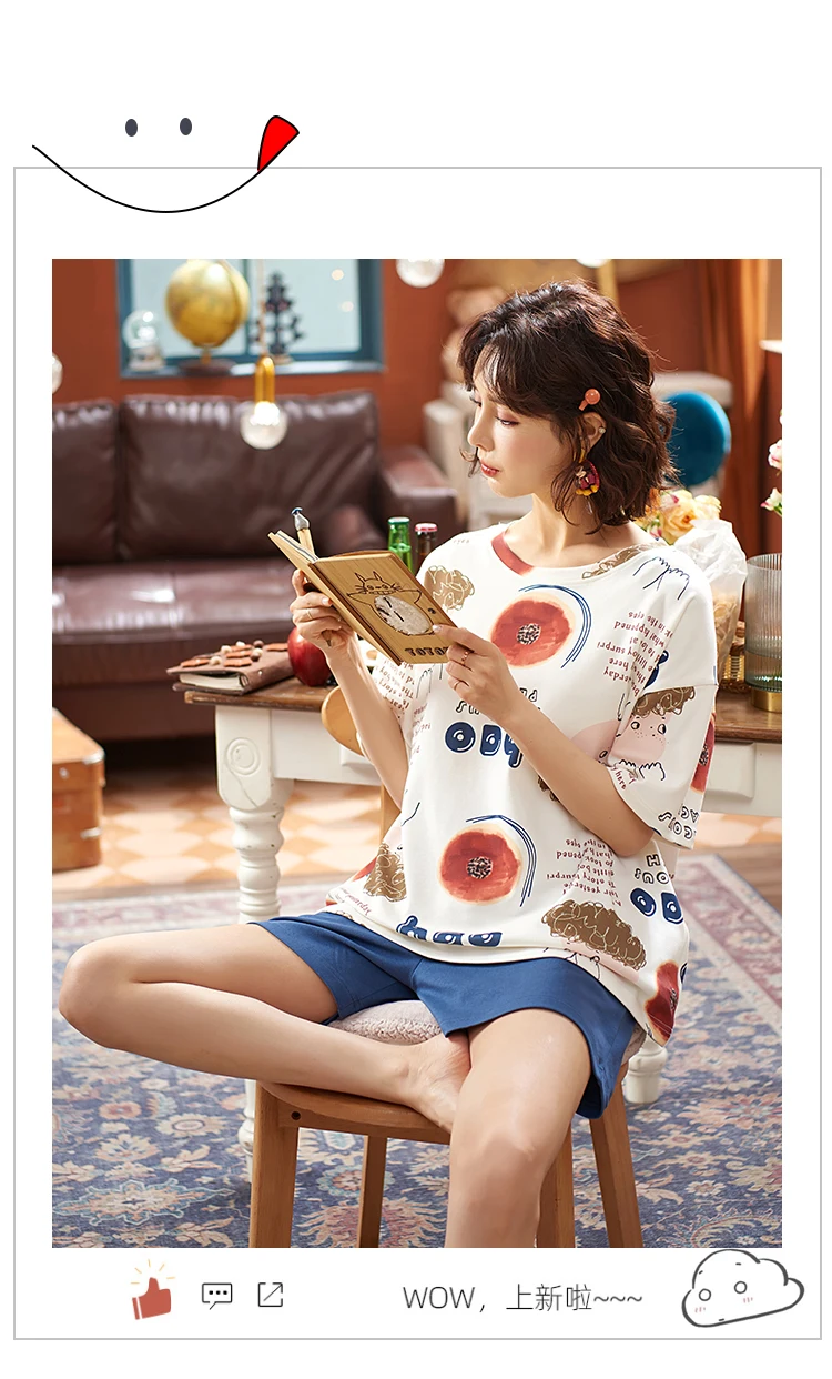 pajama joggers Korean Cute Women Pajamas Set Funny Japan Anime Doraemon Couple Sleepwear Couple Cotton Blue Stripe Short Sleeve Lovers Homewear mens pajama pants