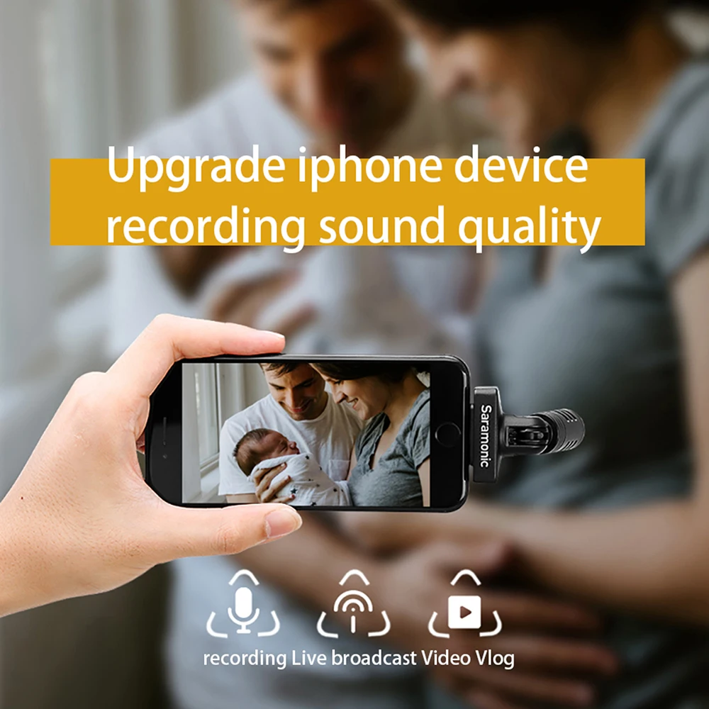 Saramonic SmartMic Di стерео цифровой конденсаторный видео микрофон для IOS iPhone iPad мини четкая Запись видео Vlog Live Broadcast Mic