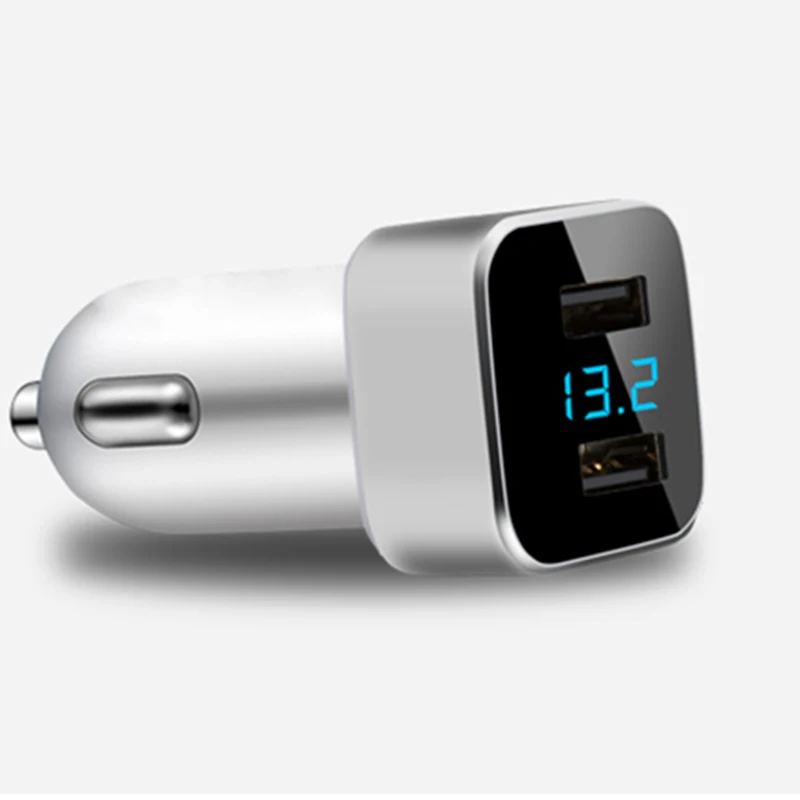 3.1A устройство для автомобиля с двумя портами USB Зарядное устройство 2 Порты и разъёмы ЖК-дисплей Дисплей 12-24V прикуриватель зажигалка Адаптер для быстрого автомобильного Зарядное устройство Мощность адаптер
