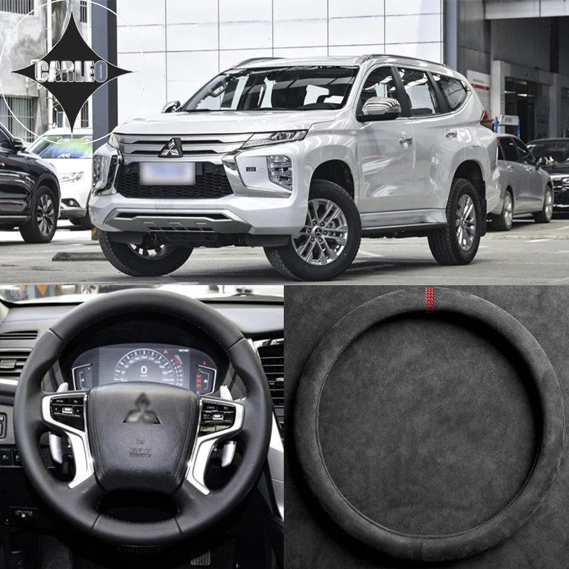 

For Mitsubishi Series Pajero Lancer Outlander ASX Eclipse Alcantara Suede Car Steering Wheel Cover Universal Wrap