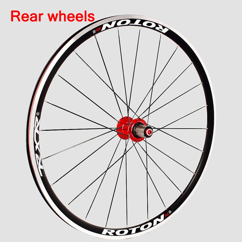RXR MTB 700C Wheelset 7-11 быстро действенный алюминиевый сплав колеса Горный велосипед V тормоз клинчер передние задние колеса Fit 7-11 S кассета - Цвет: Rear Wheel-Black red