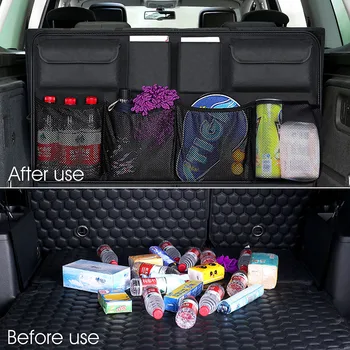 

TiOODRE Car Boot Storage Bag Car Bag Organizer Holder SUV Auto Cargo Storage Mesh Holder Universal For Cars Travel Pocket