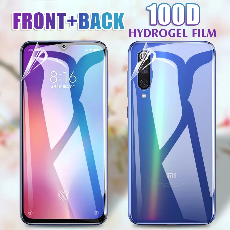 Передняя пленка 100D Гидрогелевая для Xiaomi Redmi 7 Note 8 Pro Защитная экрана 4X K20
