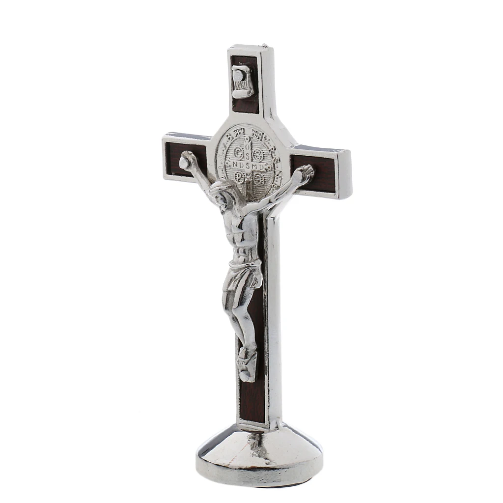 3.5 inch Metal Crucifix Model Jesus on Cross Figure Statue Sculpture Art Craft Christian Amulet Gift