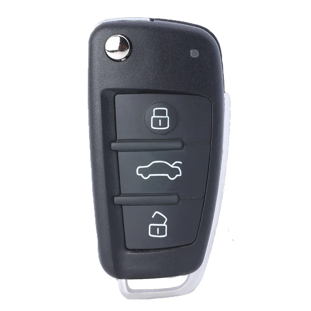 KEYECU FLIP CAR REMOTE KEY 3 BUTTONS 433MHZ ID48 FOR AUDI A4 QUATTRO RS4 S4 2005 2006 2007 2008 2009 8E0 837 220Q / 220K / 220D
