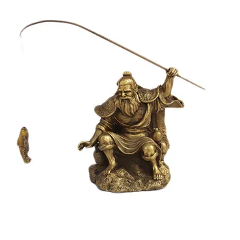 

Seiko Brass Ginger Jiang Taigong Fishing Figures Ornaments Fishing Articles Fishing Home Metal Crafts Pure Copper Ornaments