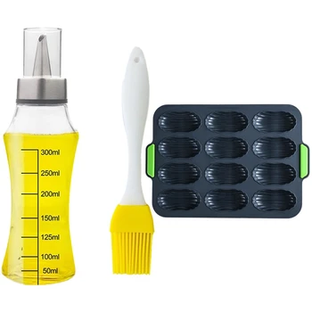 

1 Pcs Olive Oil Dispenser Bottle 14 Ounce Glass Olive Oil Bottles & 1 Pcs Bread Mold 12 Even Tray Stick Bread Mold