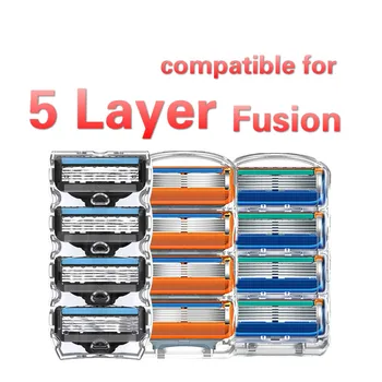 

TFLYSHAVE Razor Blade For Men Face Care 5 Layers Shaving Cassette Stainless Steel Safety Blades Suit For Gillet Fusion