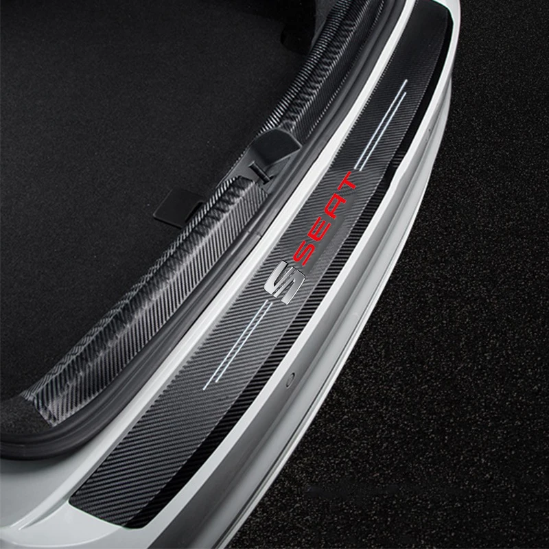 Pegatinas de parachoques trasero para coche, accesorios de moldura para Placa de protección de maletero